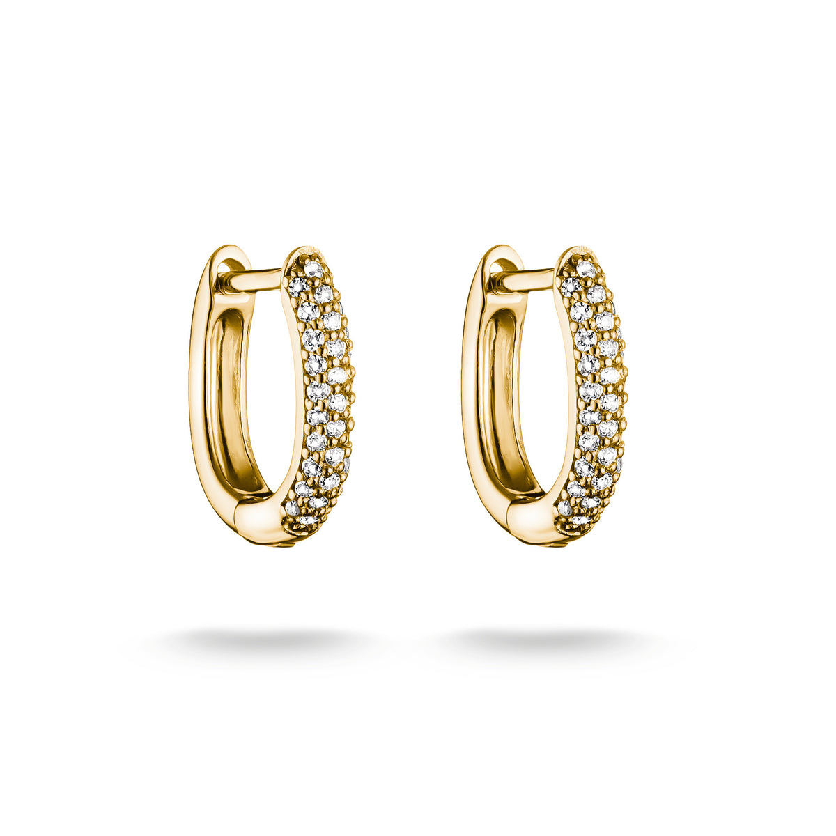 THOMAS SABO SILVER GOLD COLOUR CZ SET HOOP EARRINGS