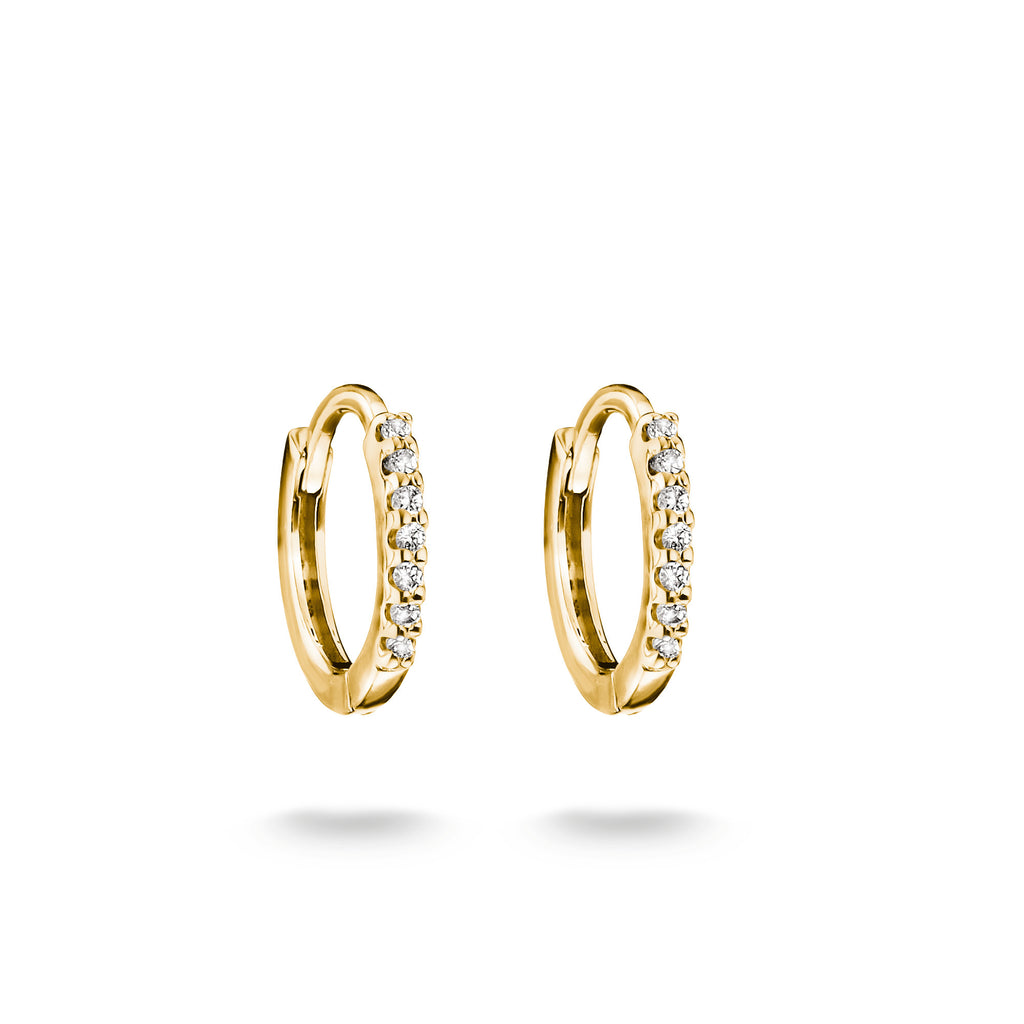 THOMAS SABO GOLD COLOUR CZ SET SMALL HOOP EARRINGS