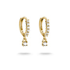 THOMAS SABO SILVER GOLD COLOUR CZ SET HOOP & DROP EARRINGS