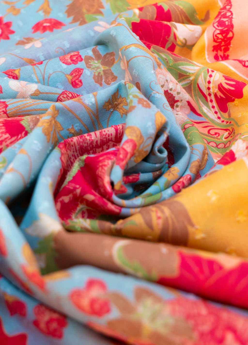 PAISLEY POPPIES COTTON SCARF by POWDER