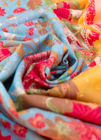 PAISLEY POPPIES COTTON SCARF by POWDER