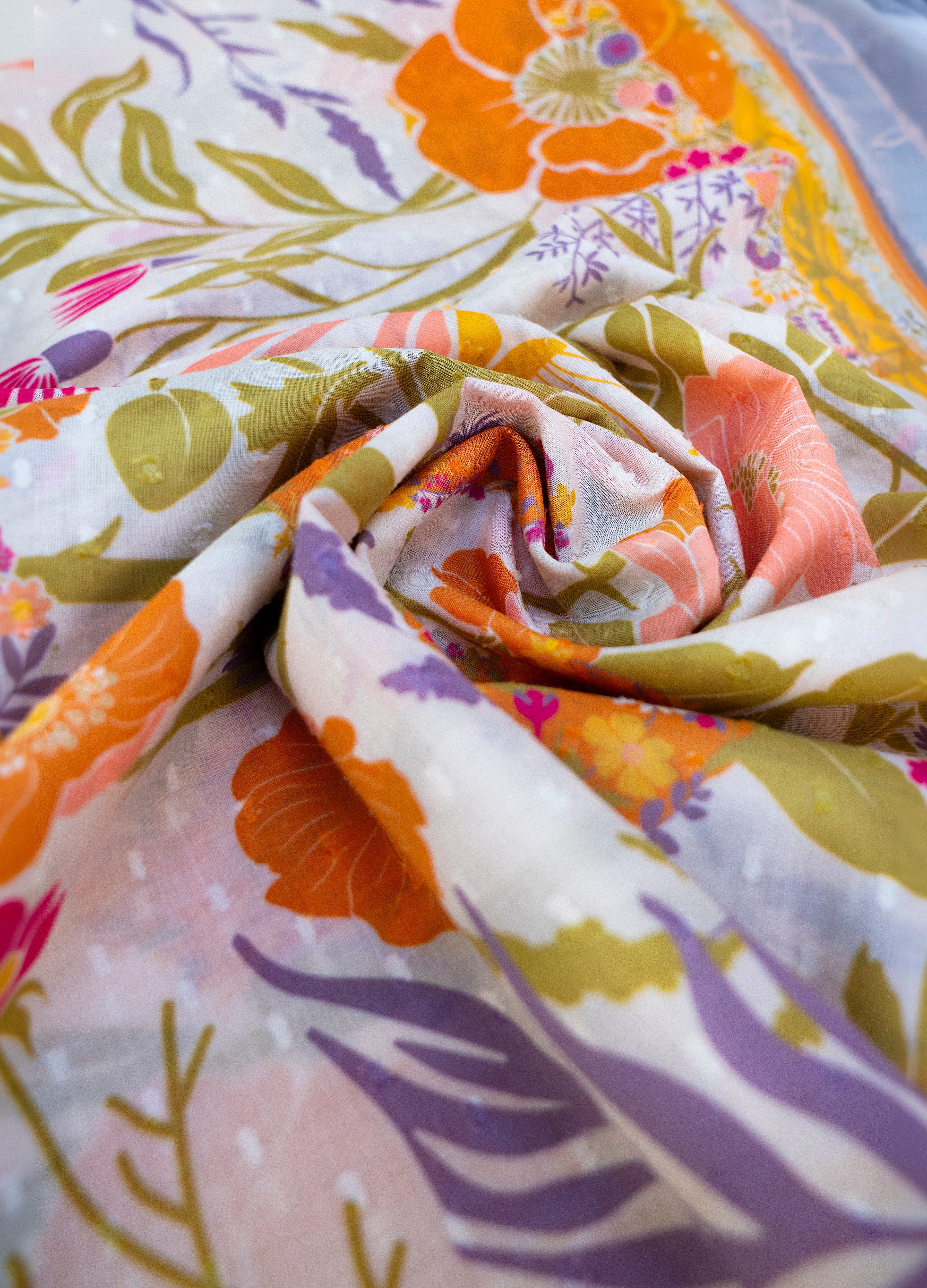 BIRDS IN BLOOM COTTON SCARF by POWDER