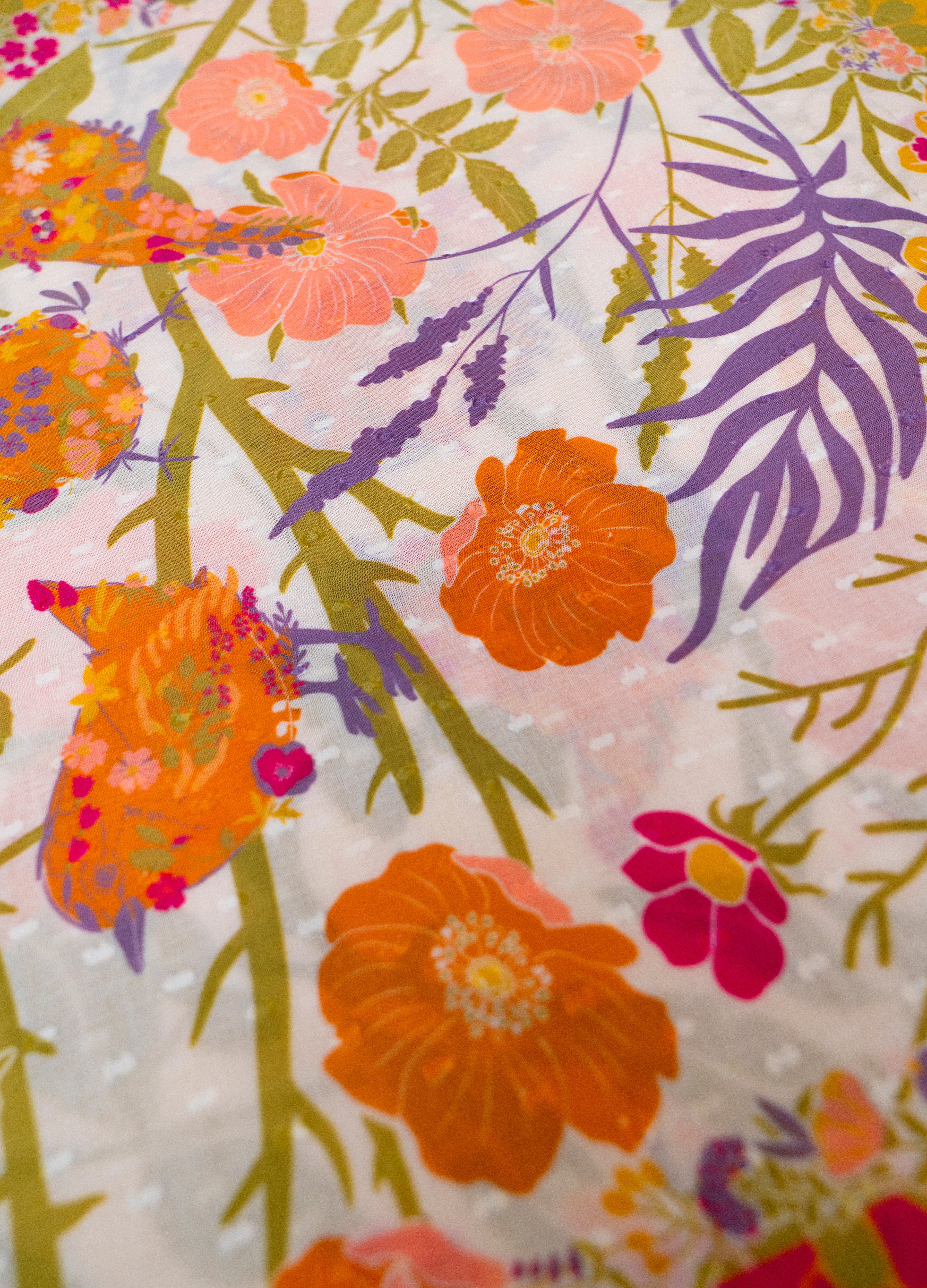 BIRDS IN BLOOM COTTON SCARF by POWDER