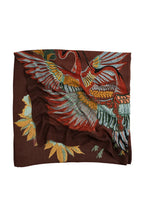 CRANE BROWN SQUARE WOOL & SILK SCARF by One Hundred Stars