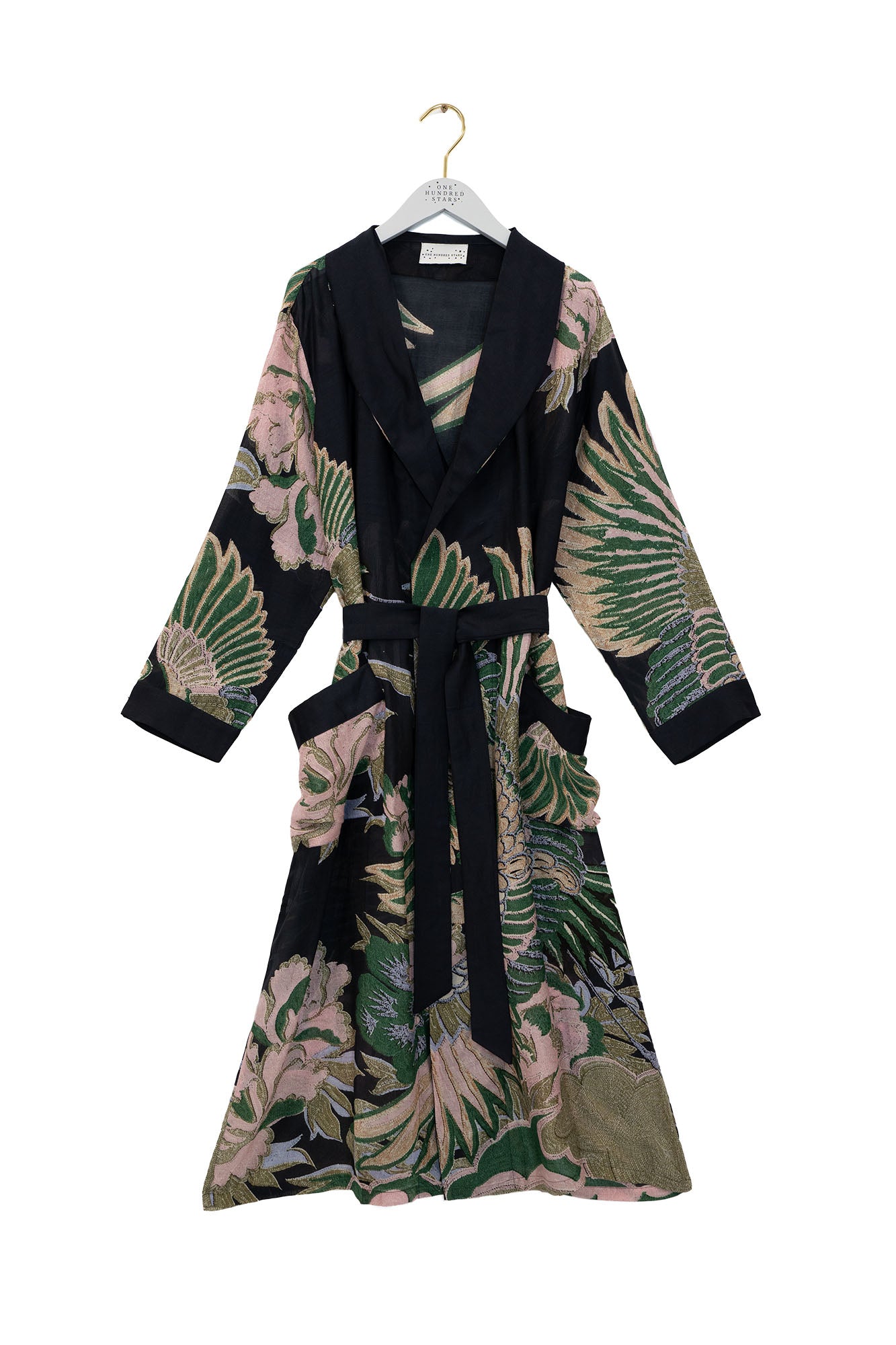 CRANE EMERALD VELVET GRANDE COAT GOWN by 100 Stars