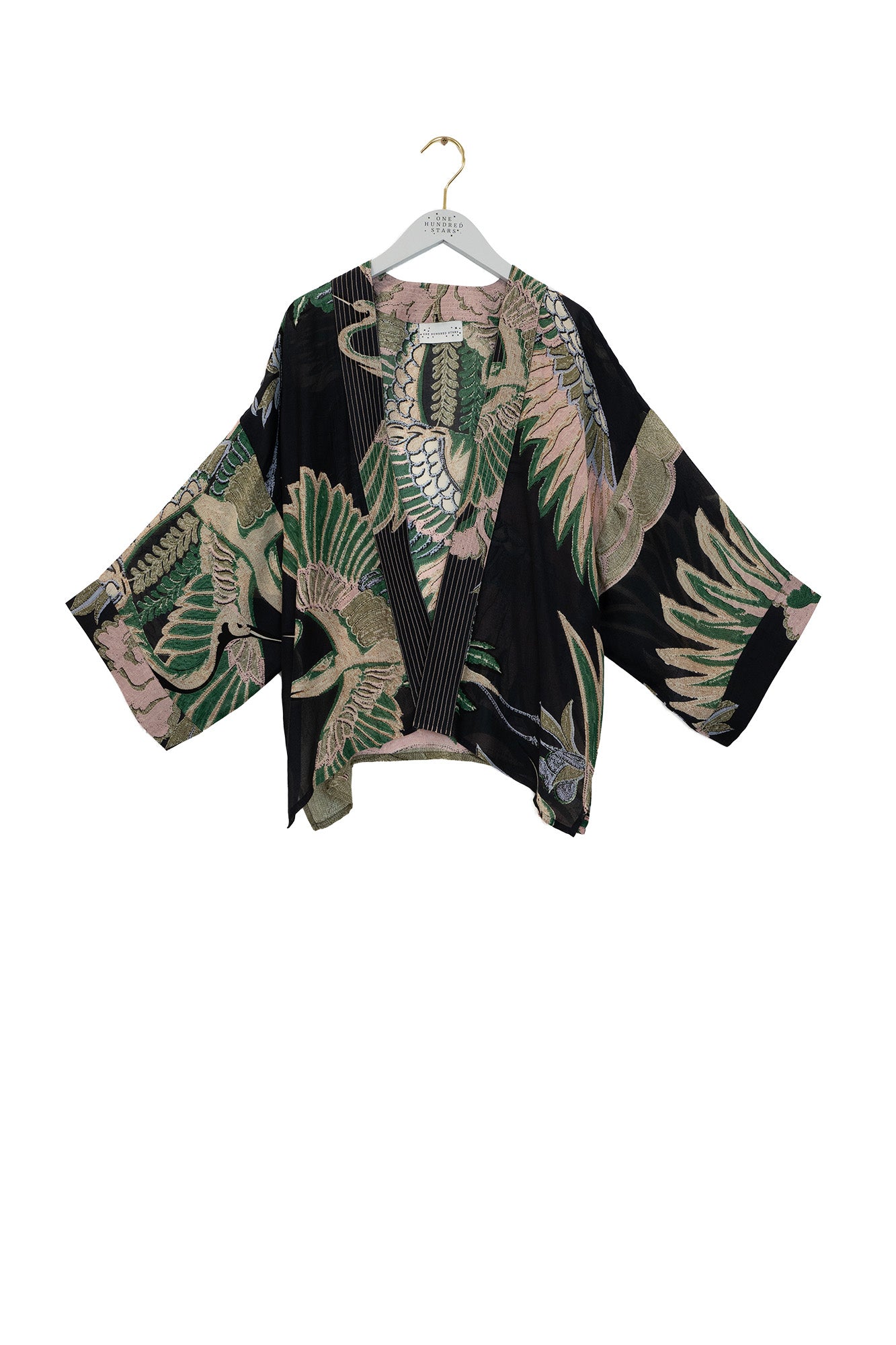 CRANE EMERALD WOOL KIMONO by 100 Stars