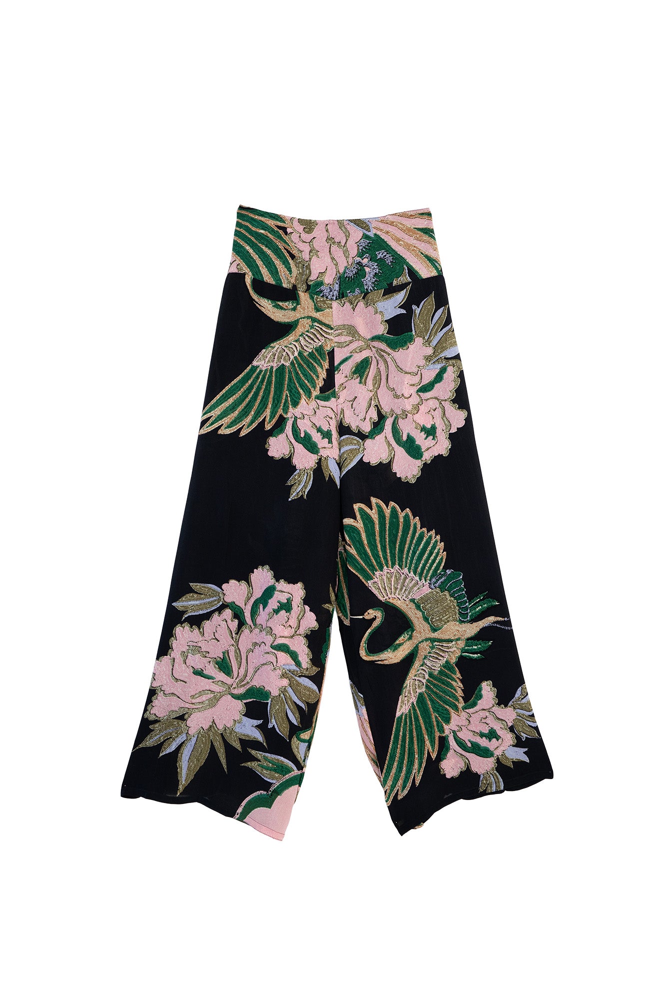 CRANE EMERALD CREPE PALAZZO PANTS by 100 Stars