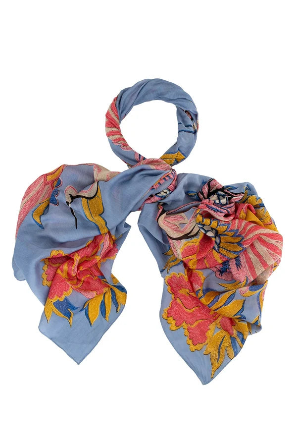 CRANE PERIWINKLE SCARF by One Hundred Stars