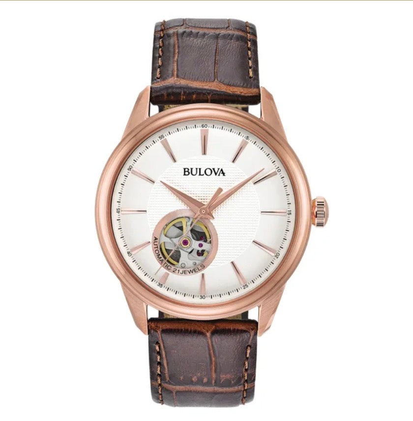GNTS BULOVA RGP RND SIL DL. AUTO SKELETON WINDOW SW