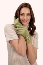 Dana Sage Green Faux Suede Ladies Gloves