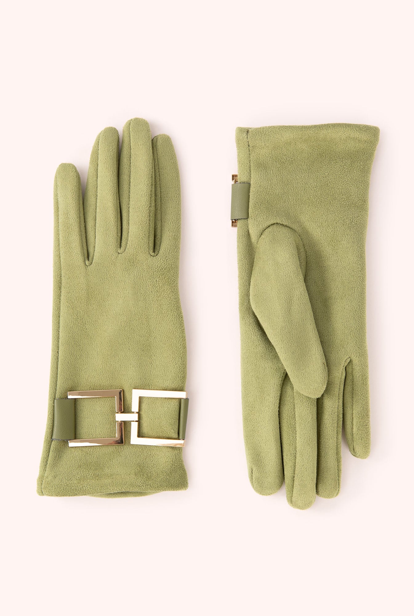 Dana Sage Green Faux Suede Ladies Gloves