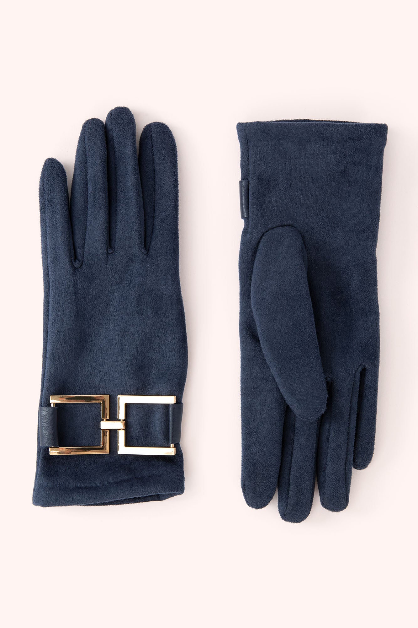 Dana Navy Faux Suede Ladies Gloves