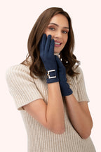 Dana Navy Faux Suede Ladies Gloves