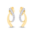 9CT YG DIAMOND 0.08CTS SET OPEN LOOP STUD EARRING