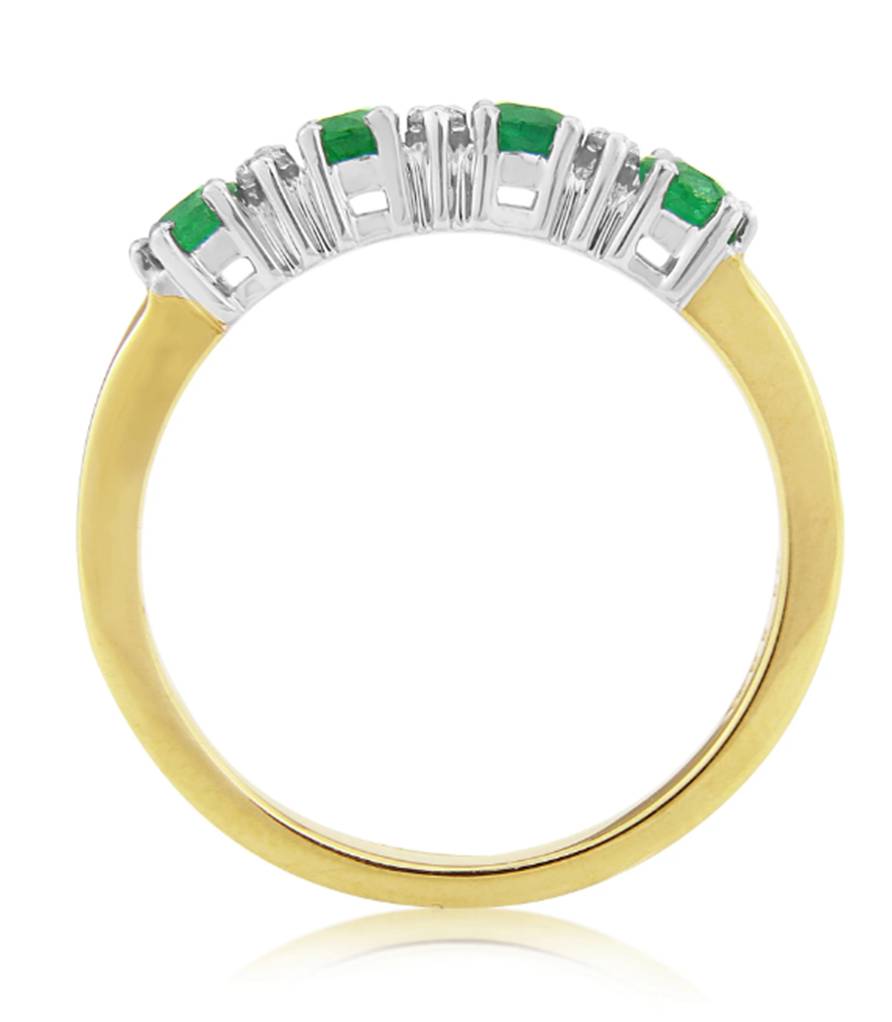 9ct Gold Emerald & Diamond Eternity Ring