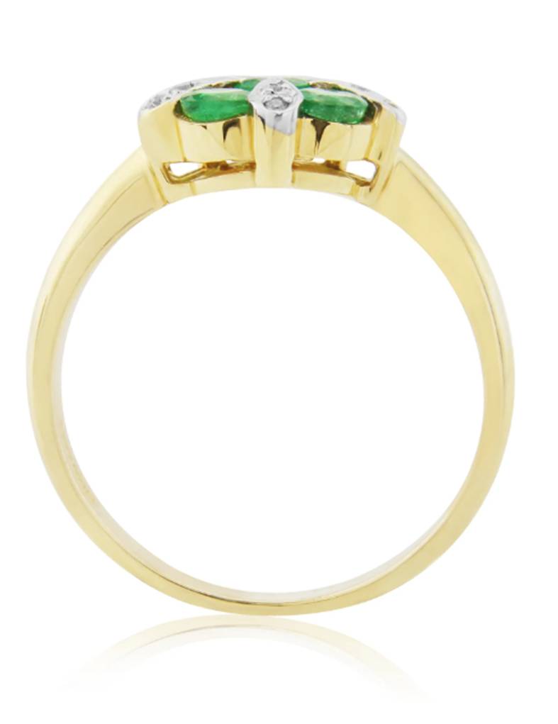 9ct Gold Emerald & Diamond Ring
