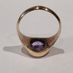 9YG 6.1G OVAL AMETHYST FLAT SIGNET RING R | PRE OWNED