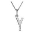 SILVER INITIAL Y PENDANT HOT DIAMONDS 16-18" TRACE CHAIN