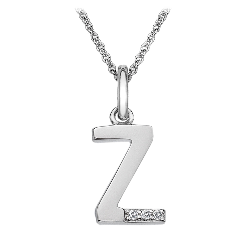 SILV INITIAL Z HOT DIAMONDS 16-18" TRACE CHAIN