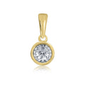9CT YG DIAMOND 0.10CTS SET RND SOLITAIRE MIRACLE PLTE PENDANT ONLY