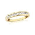 9CT YG 12ST. DIAMOND 0.25CTS CHANNEL SET 1/2 ETERNITY RING