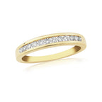 9CT YG 12ST. DIAMOND 0.25CTS CHANNEL SET 1/2 ETERNITY RING