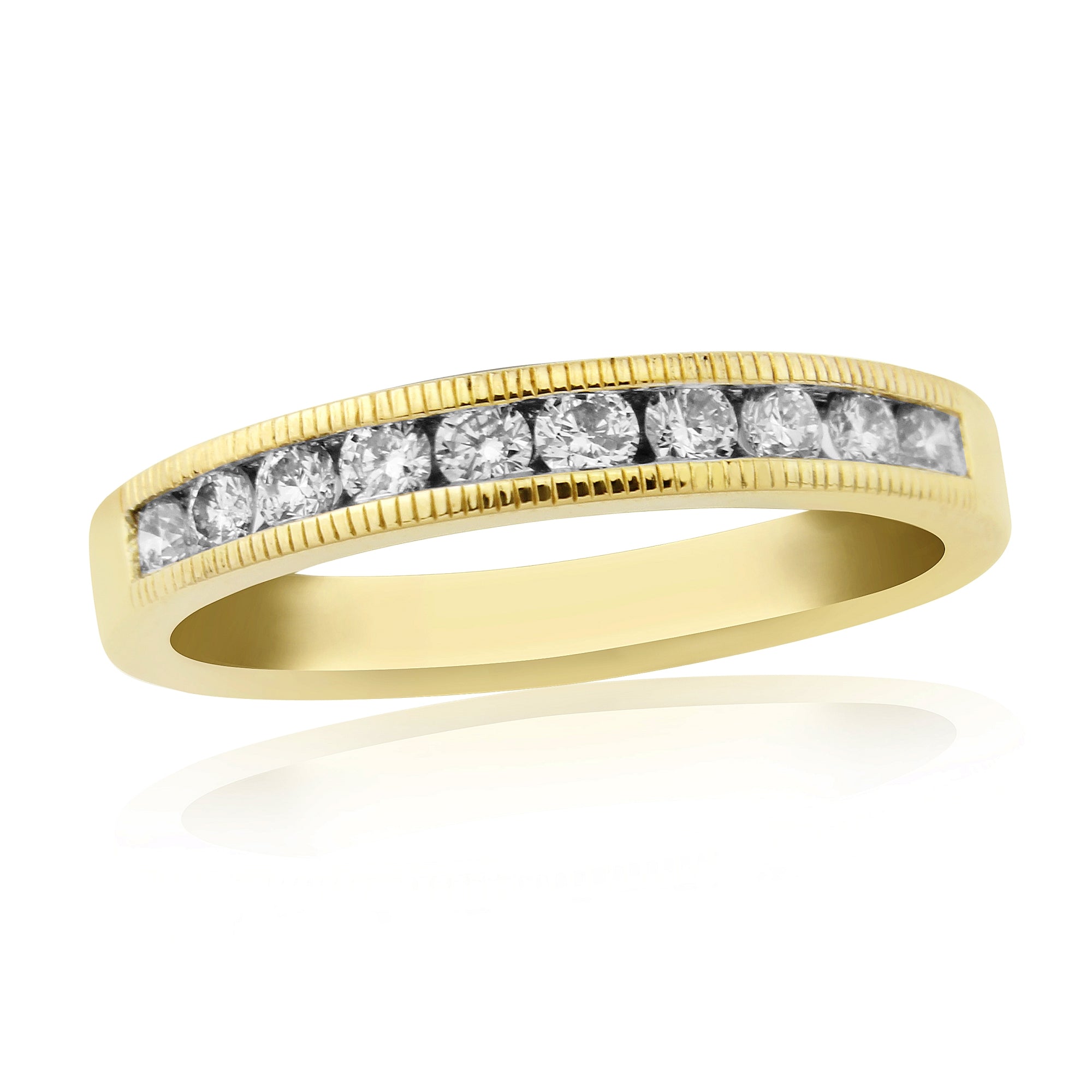 9CT YG 10 DIA 0.33CT GRAIN CHANNEL SET 1/2 ETERNITY RING