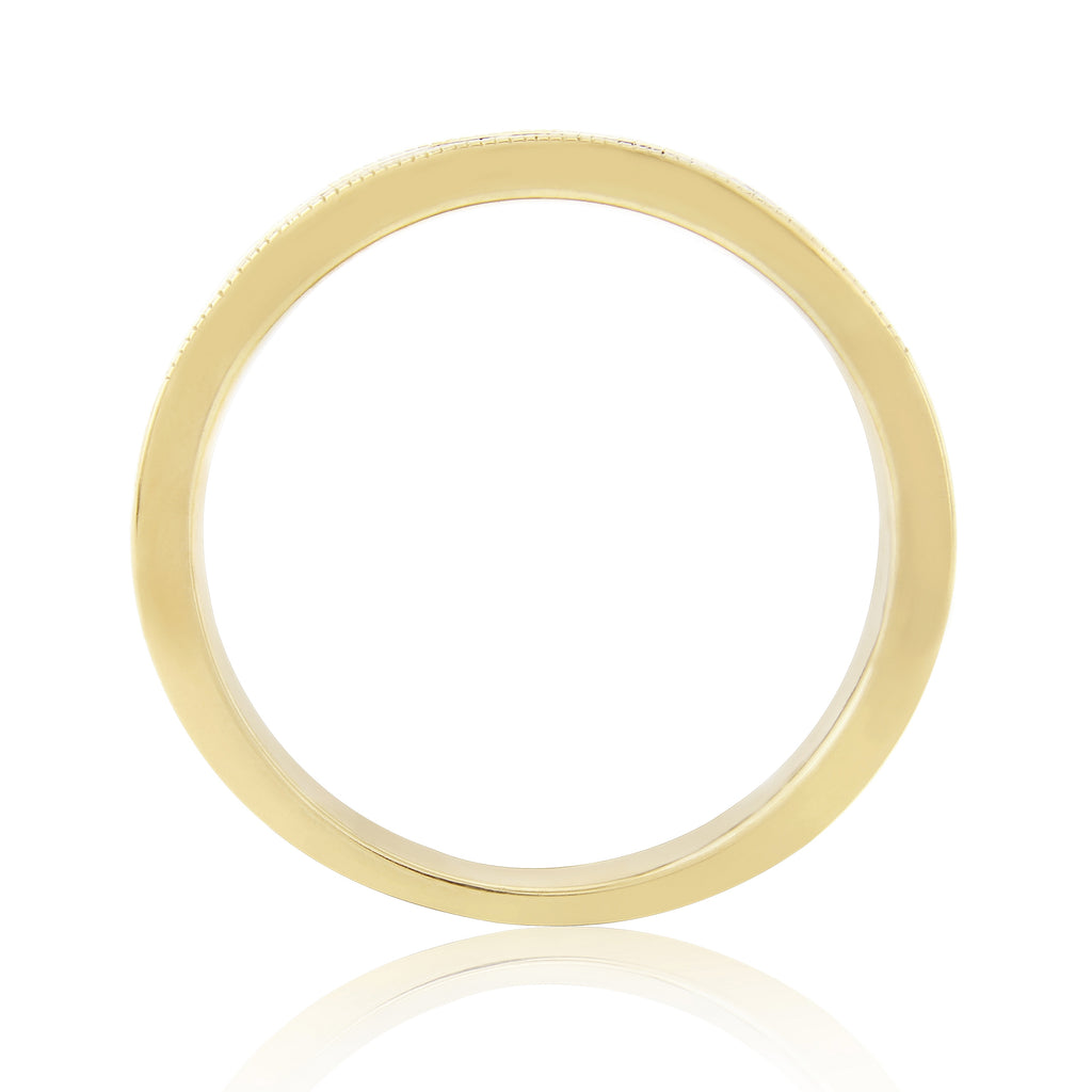 9CT YG 10 DIA 0.33CT GRAIN CHANNEL SET 1/2 ETERNITY RING
