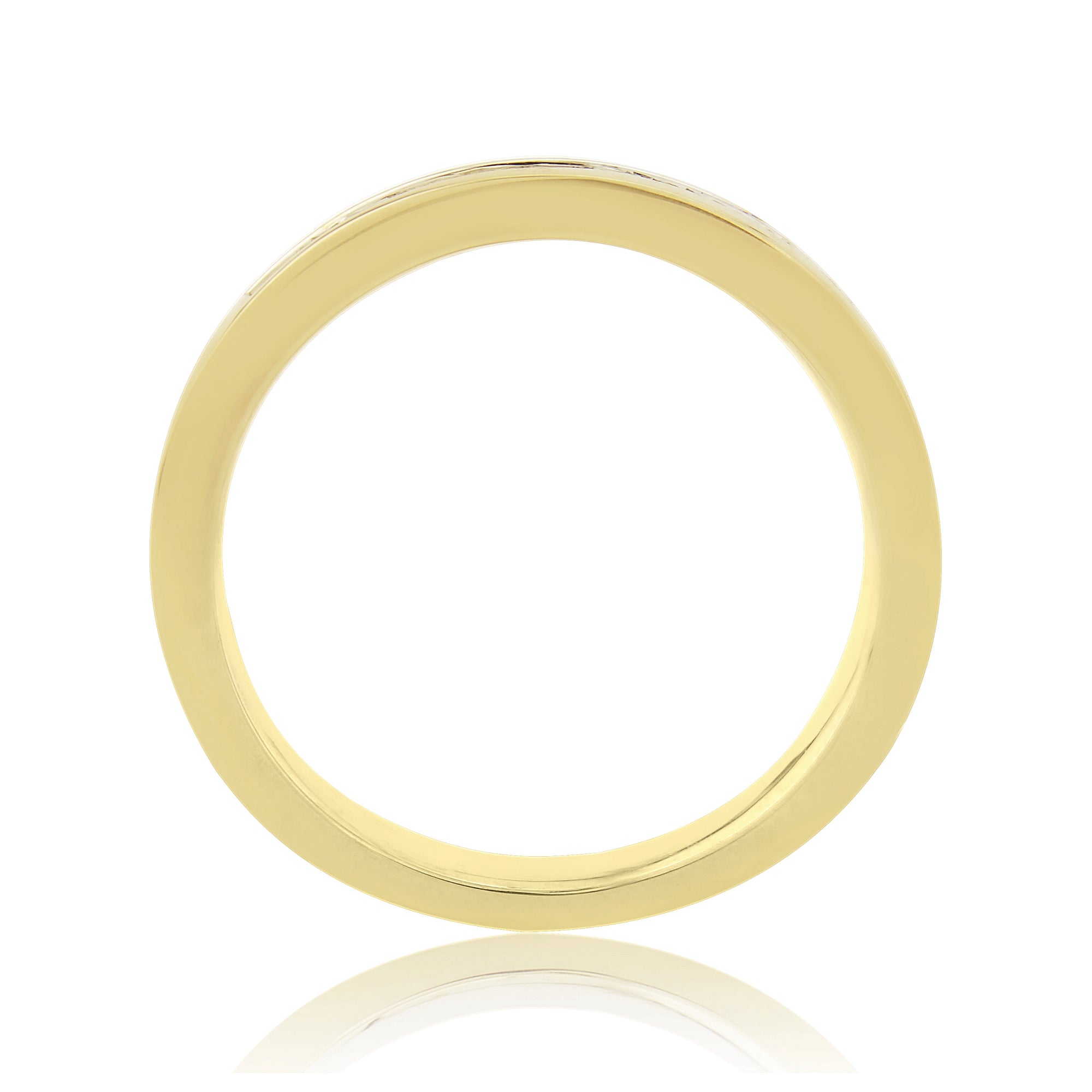 9CT YG PRINCESS DIAMOND 0.25CT CHANNEL HALF ETERNITY RING