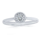 9CT WG 0.17CT MIRACLE SET DIAMOND SOLITAIRE RING