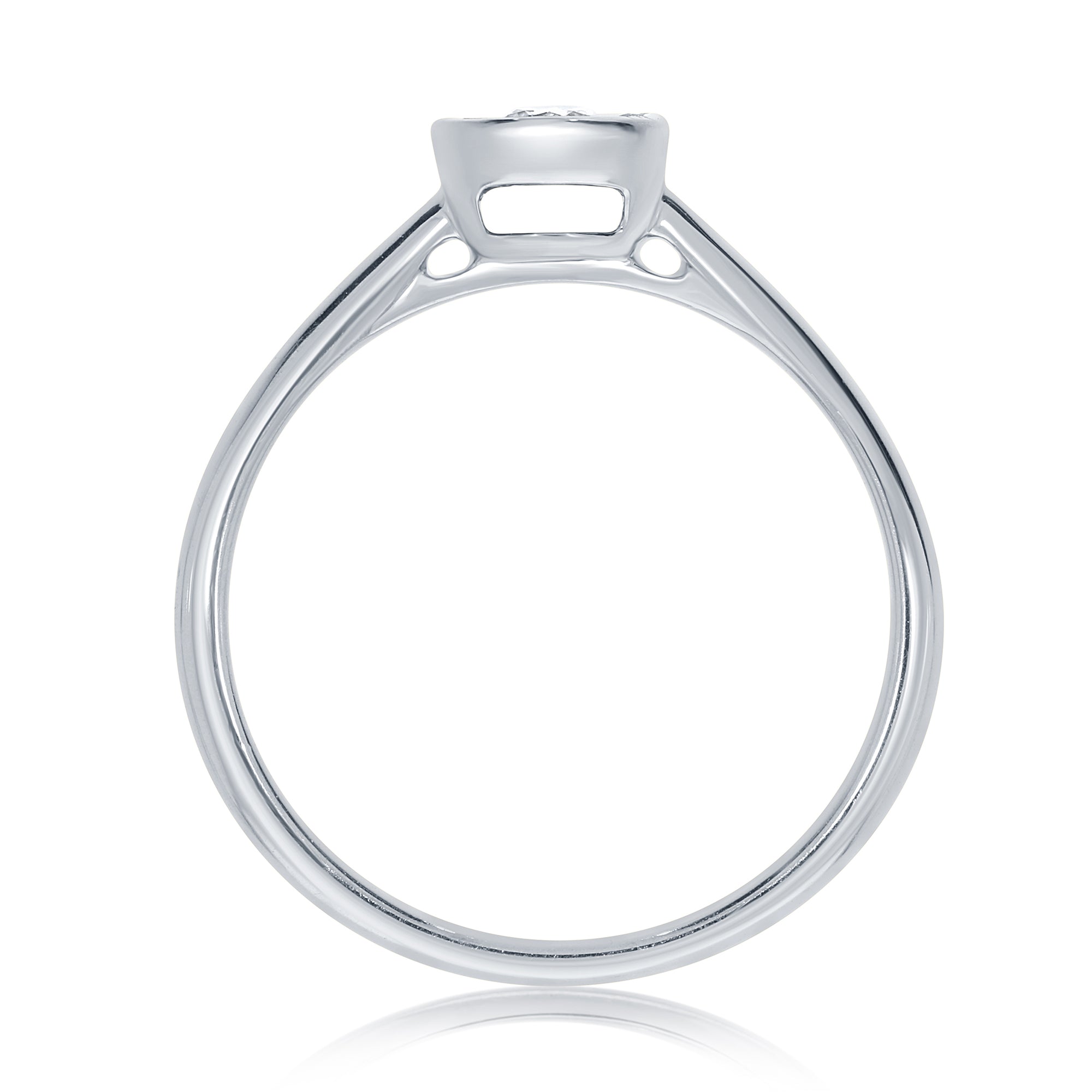 9CT WG 0.17CT MIRACLE SET DIAMOND SOLITAIRE RING