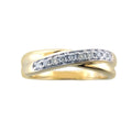9YG DIAM 0.15CT BEAD CLAW SET TWIST 1/2 ETERNITY RING
