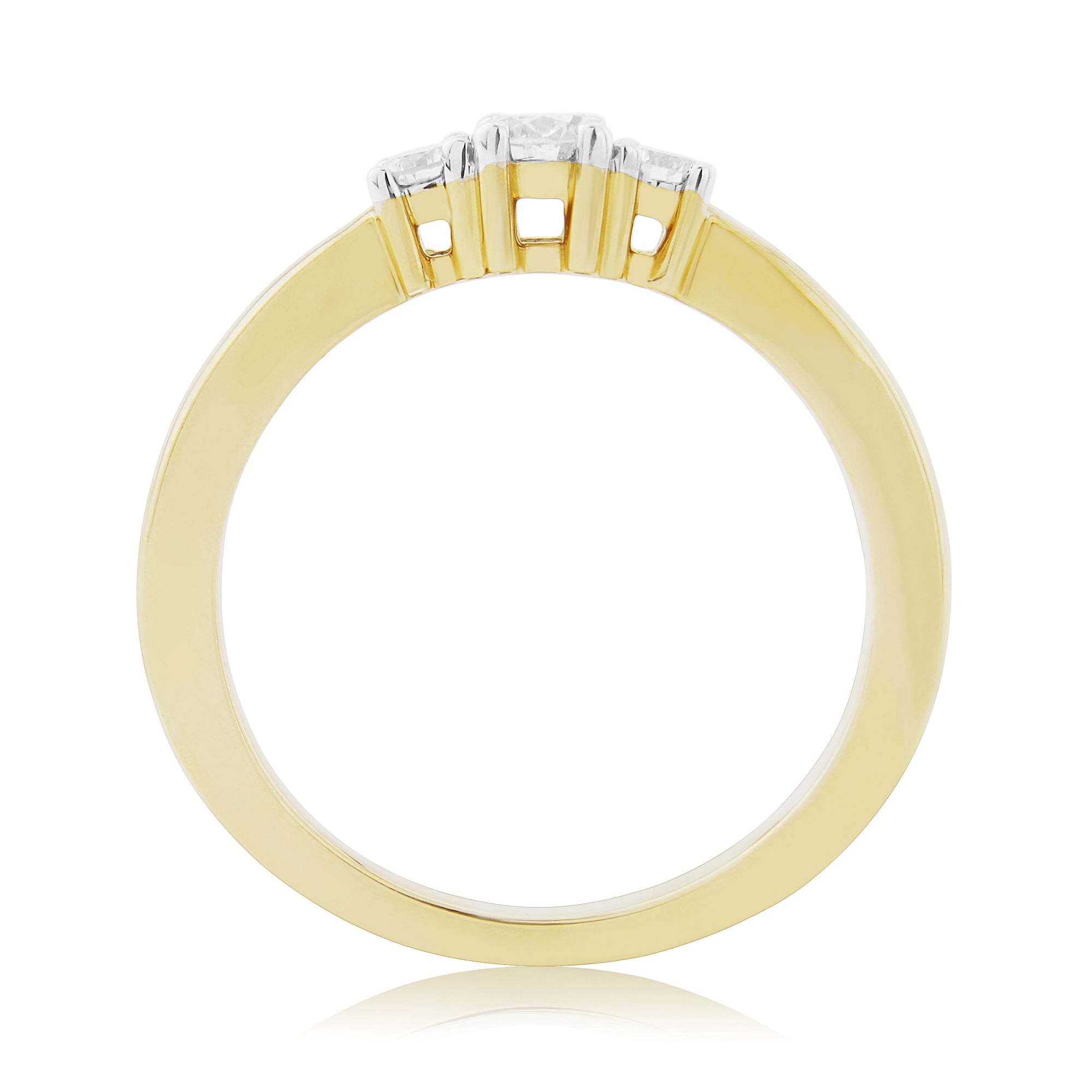 9CT YG 3 RND DIAMOND 0.33CT TRILOGY RING