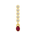 9CT YG RND RUBY 0.10CTS DIAM BAR DROP PENDANT ONLY