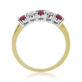9CT YG "N" 2 DIAM 3 RUBY CL. SET 1/2 T RING