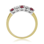 9CT YG "N" 2 DIAM 3 RUBY CL. SET 1/2 T RING
