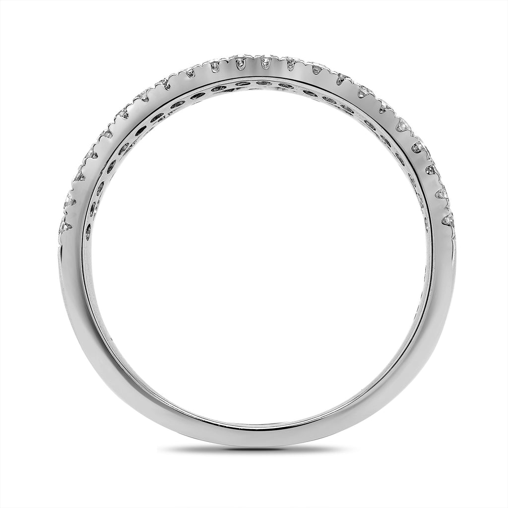 9CT YG "N" 5 SAPPH & DIAM 0.25CT 2 ROW 1/2 ET RING