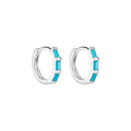 SILVER SMALL BAGUETTE TURQUOISE HOPP EARRING