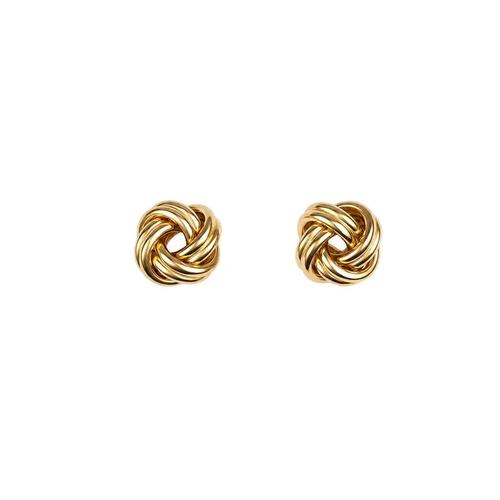 SILVER GOLD PLATED SMALL KNOT STUD EARRING