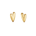SILVER GOLD PLATE IRREGULAR HEART STUD EARRING