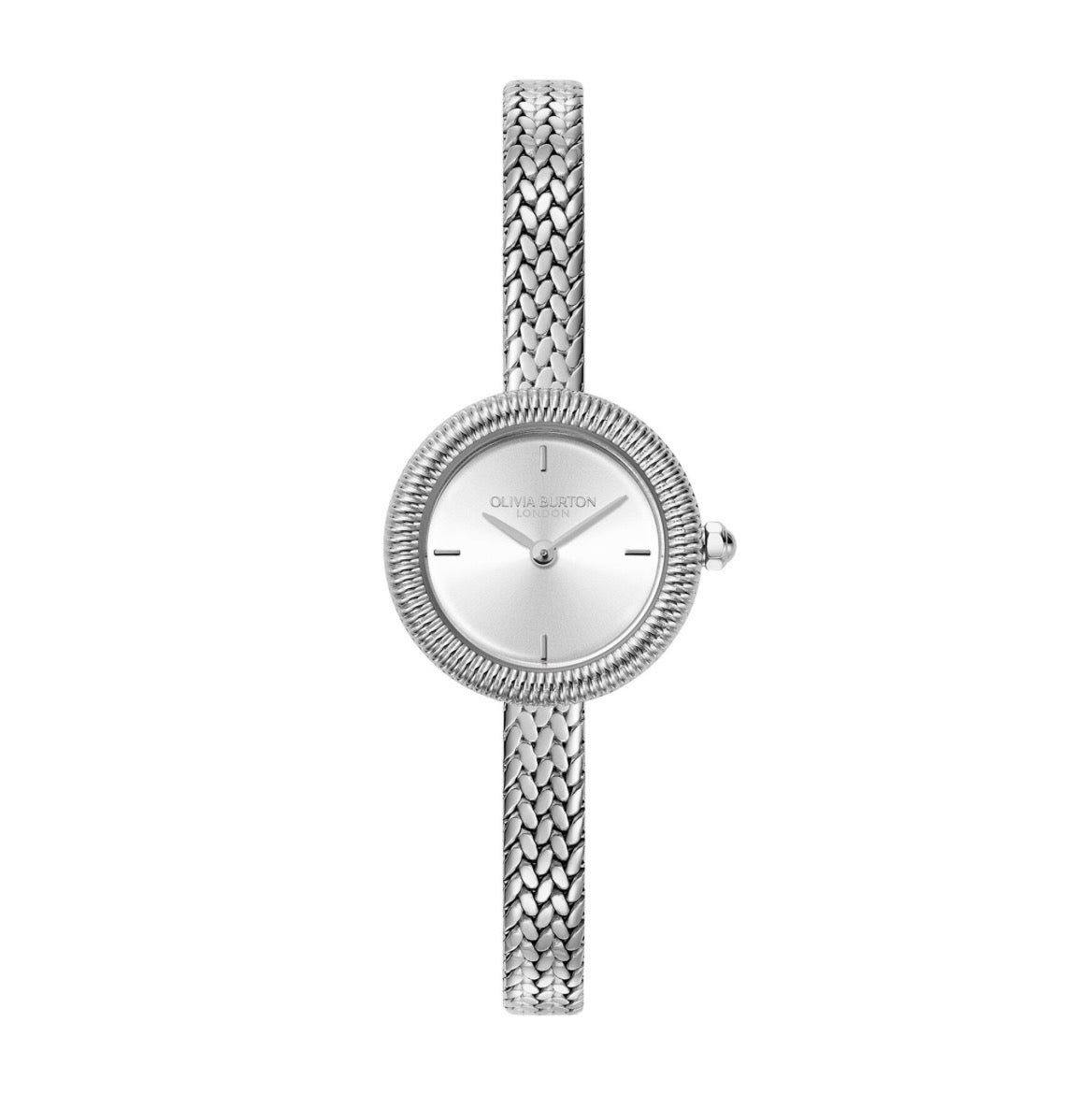 LDS SS OLIVIA B RND SILVER WHT 20MM DL BW
