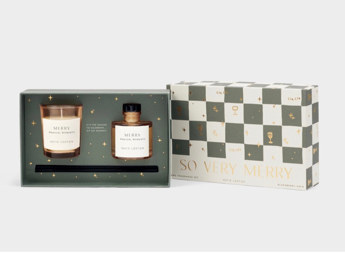 KATIE LOXTON SO VERY MERRY CANDLE AND DIFFUSER GIFT SET BLACKBERRY NOIR