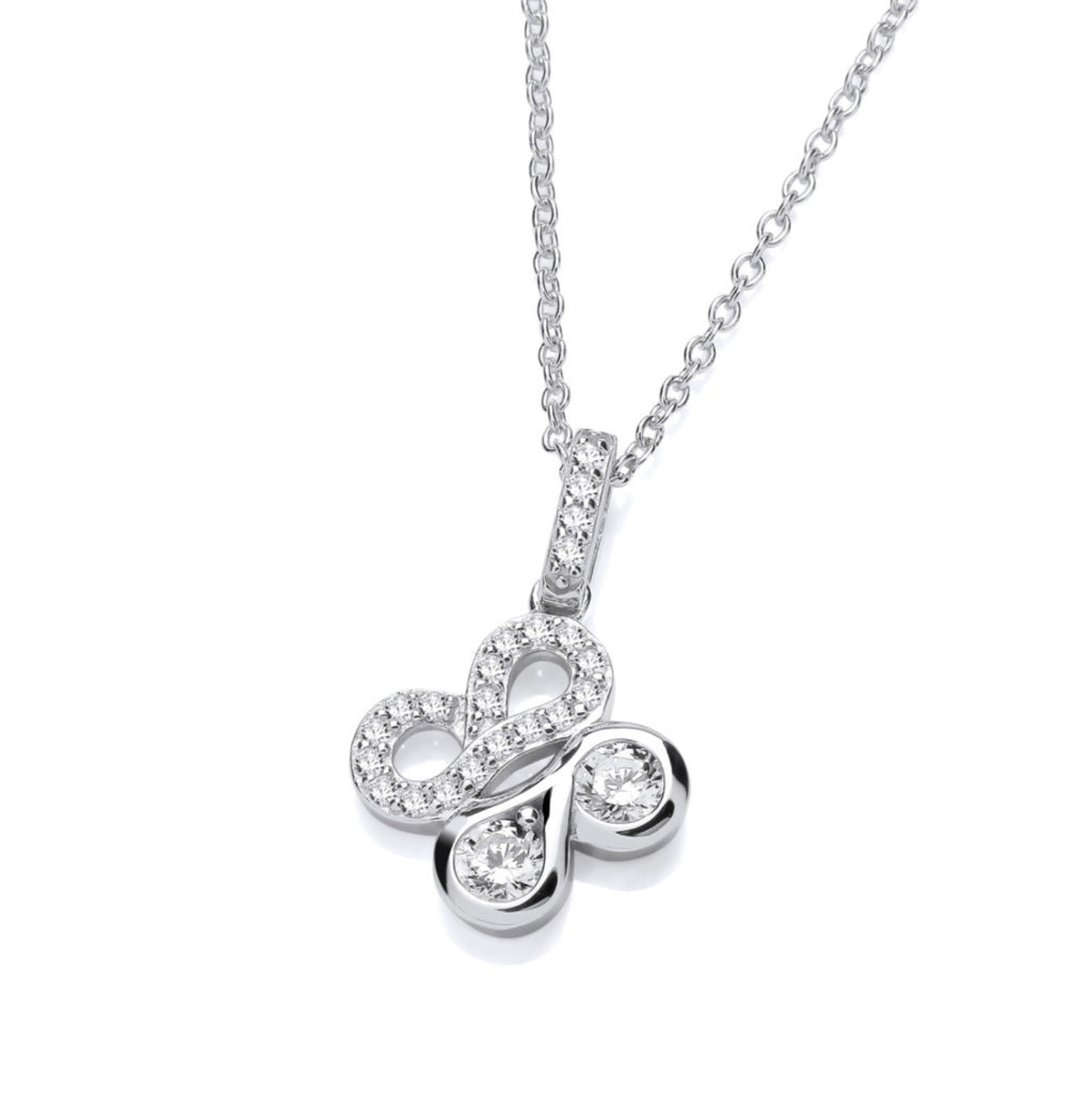 SILVER ICONIC BOODLED MIRROR MOTIF PENDANT & CHAIN