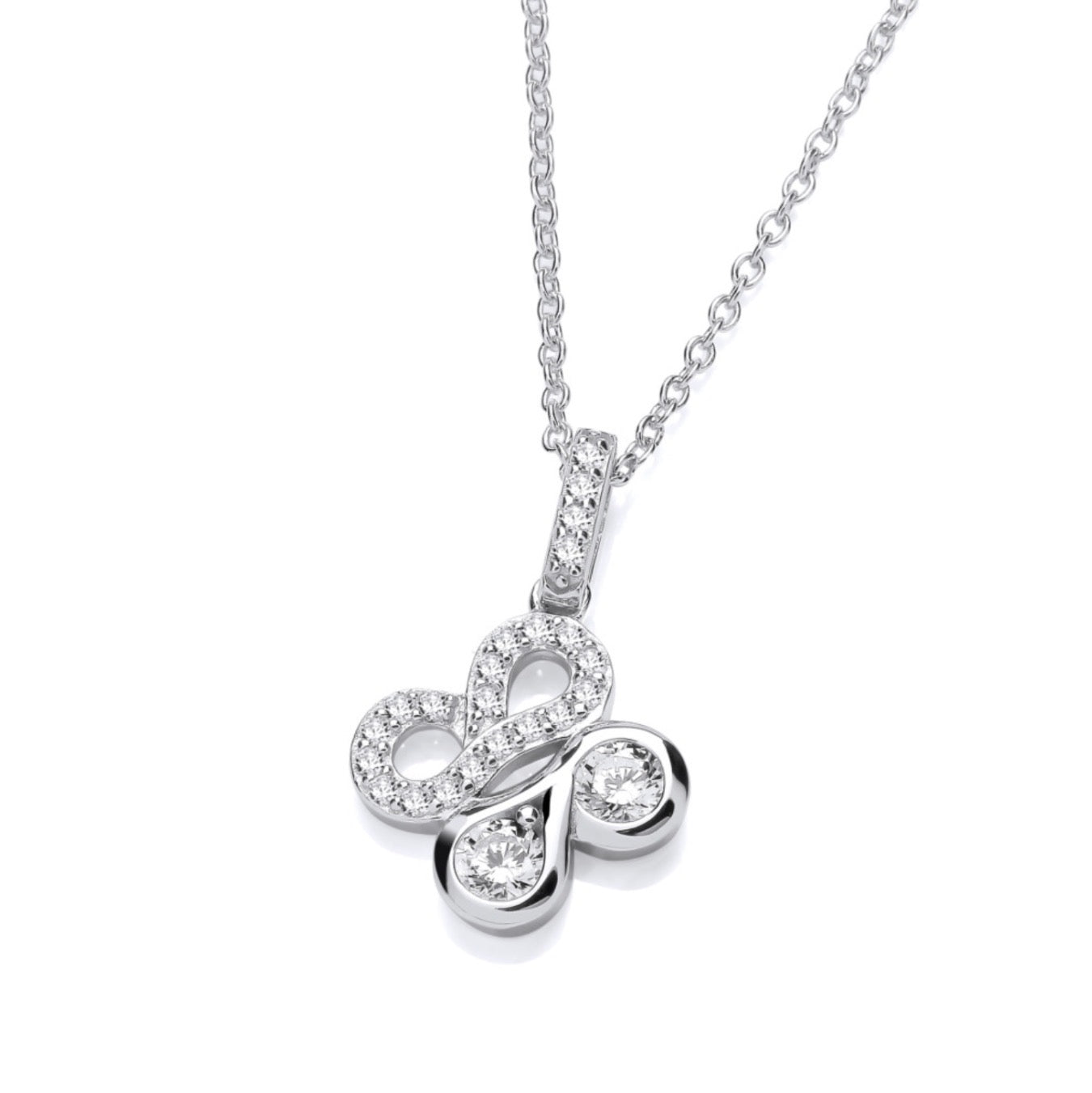 SILVER ICONIC BOODLED MIRROR MOTIF PENDANT & CHAIN