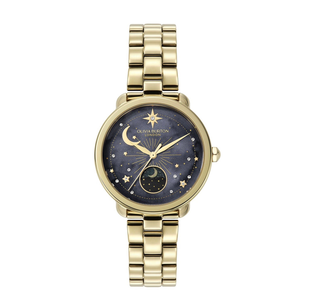 LDS GP OLIVIA B RND MOONPHASE BLK DL BW