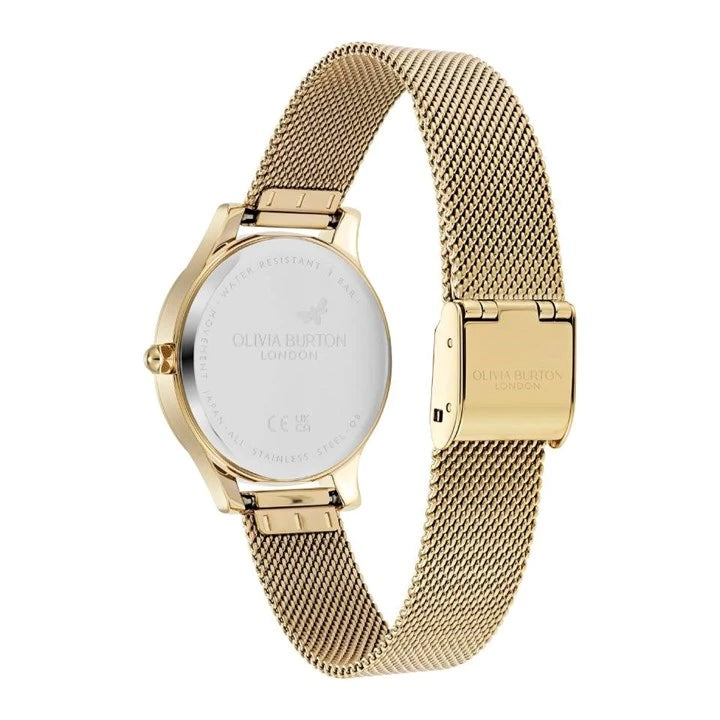 LDS GP OLIVIA B RND WHT CZ SUNRAY 30MM DL MESH BW
