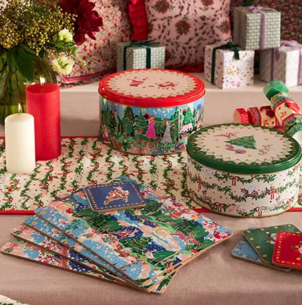 CATH KIDSTON CHRISTMAS 2 PIECE CAKE TIN SET