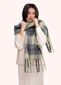 DAMSON MIX FLORA BOLD TASSLE COSY SCARF by POWDER