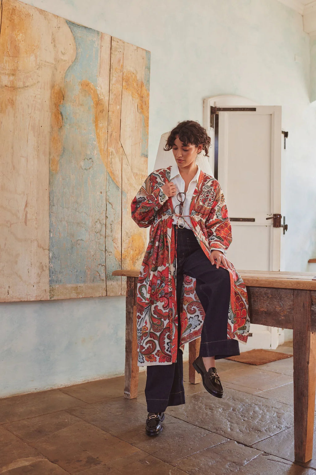 FIESTA ORANGE DUSTER JACKET by 100 Stars