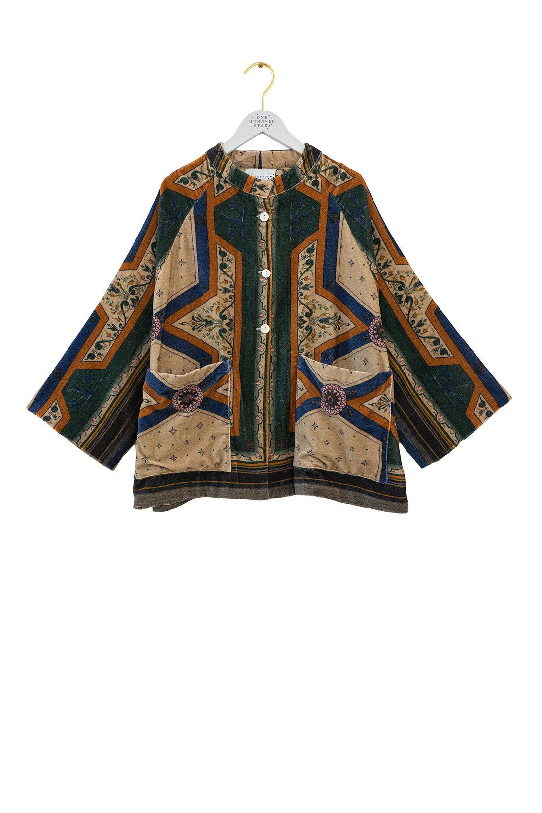 FLEUR DE LYS SAND VELVET STORK JACKET by One Hundred Stars